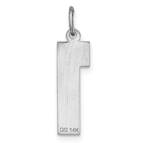 14k White Gold, Varsity Collection, Large D/C Pendant, Number 1 - Picture 3 of 6